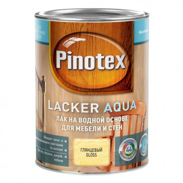Лак мебельный акриловый глянцевый Lacker Aqua 70 Pinotex 1 л
