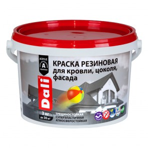 Краска фасадная резиновая акриловая Dali зеленая 3 кг