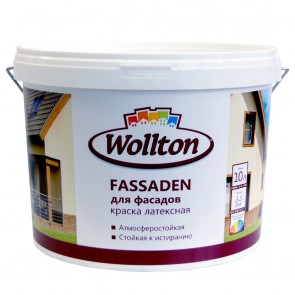 Краска фасадная латексная водно-дисперсионная Fassaden Wollton 10 л