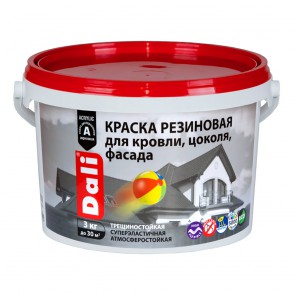 Краска фасадная резиновая акриловая Dali белая 3 кг