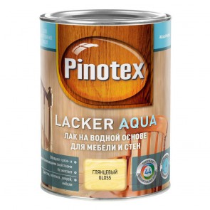Лак мебельный акриловый глянцевый Lacker Aqua 70 Pinotex 1 л