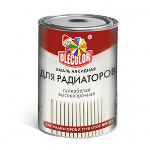 Эмаль для радиаторов полуглянцевая Olecolor белая 0,9 кг