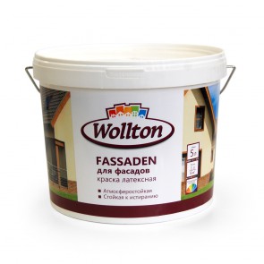 Краска фасадная латексная водно-дисперсионная Fassaden Wollton 5 л